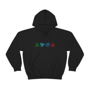 Elements on front, Aang on back Unisex Heavy Blend™ Hooded Sweatshirt