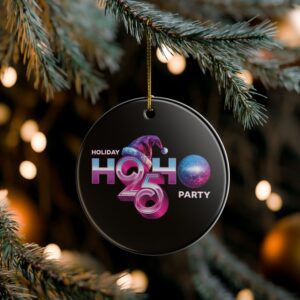 Holiday HoHo Party Ceramic Ornaments (2-Side Print)
